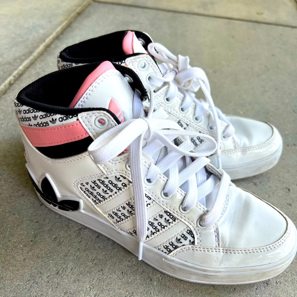 Adidas girls high top sneakers